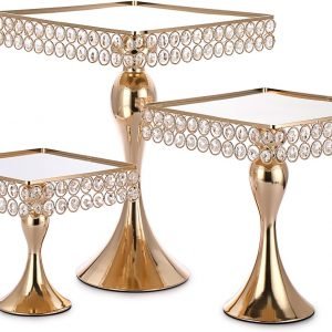 Gold Square Cake Display Stand 810 and 12"