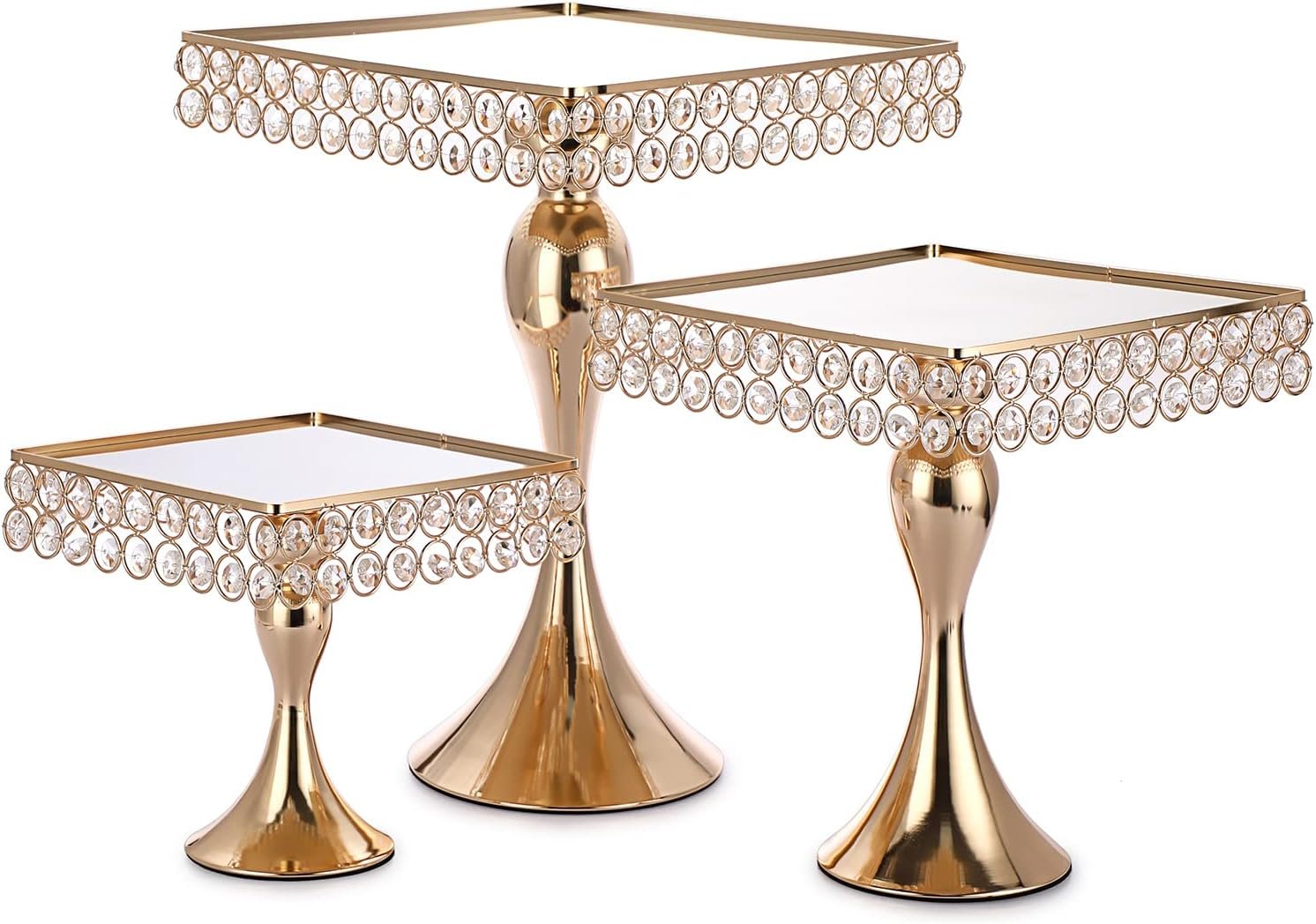 Gold Square Cake Display Stand 810 and 12"