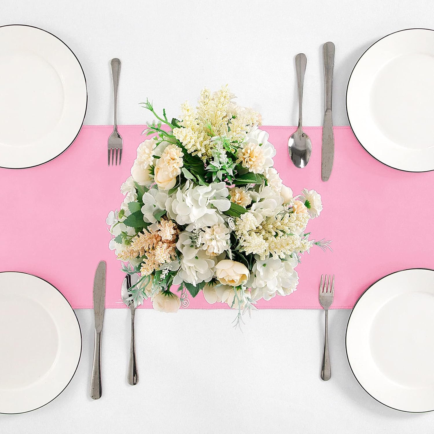 Pink Satin Table Runner (12 x 108") - Image 2