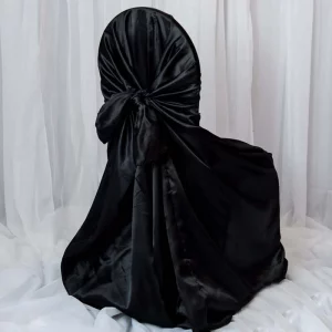 Black Universal Satin Chair Covers