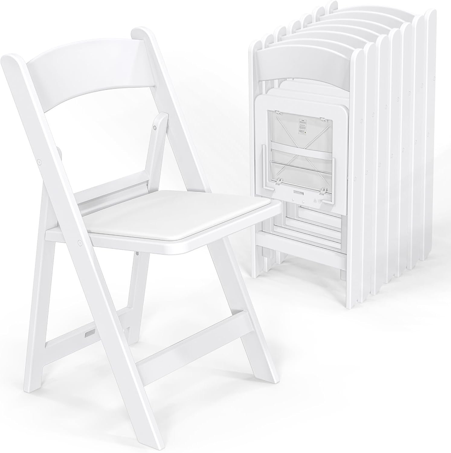 Resin Folding White Chairs - Image 2
