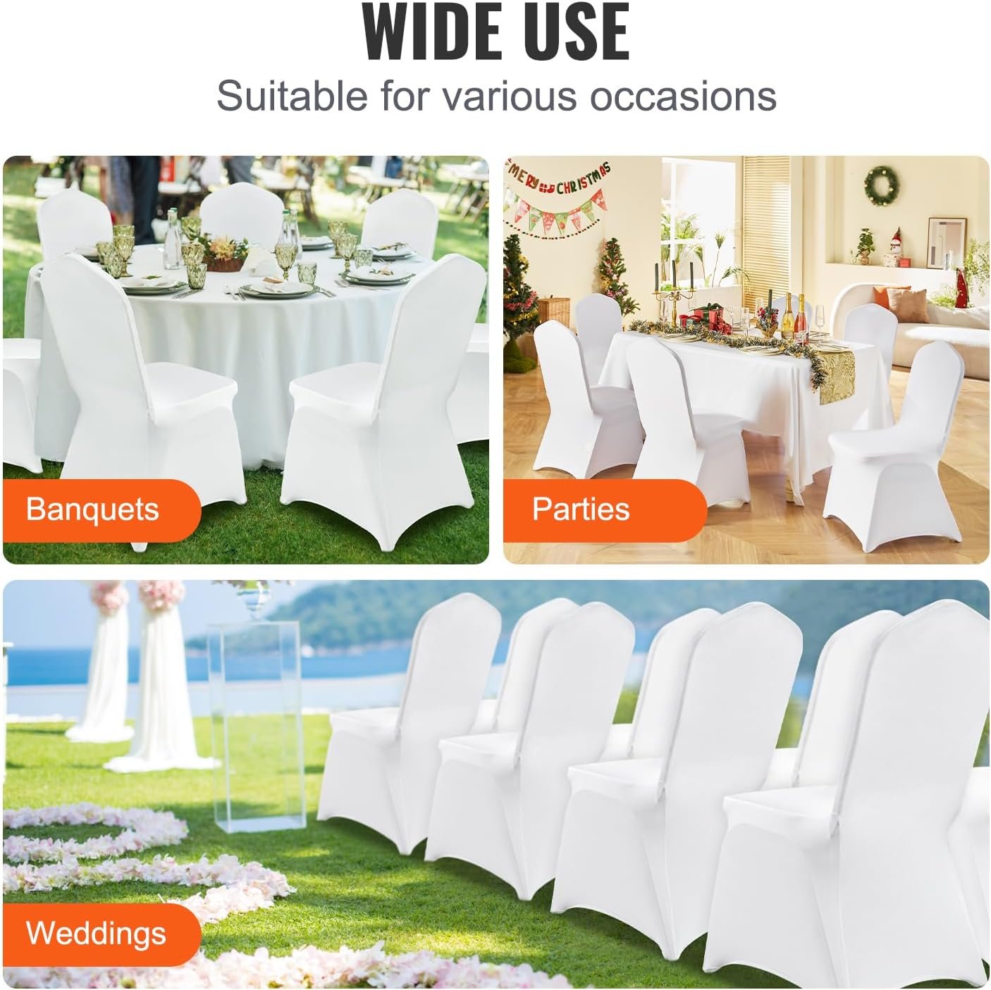 White Spandex Chair Covers - Image 4