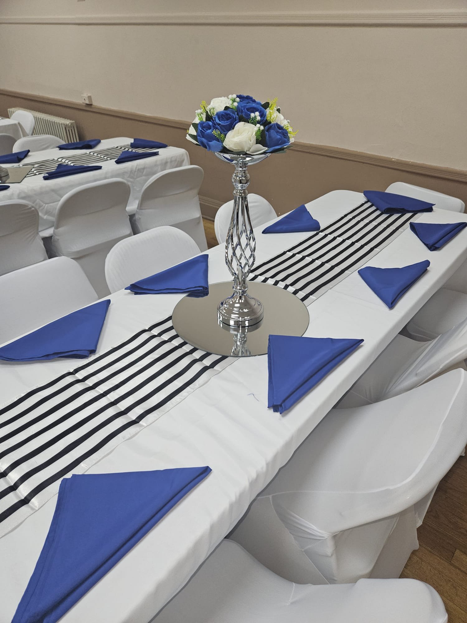 royal blue and white